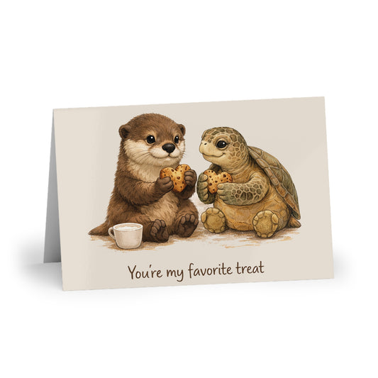 "You're My Favorite Treat" Otter & Turtle Greeting Card